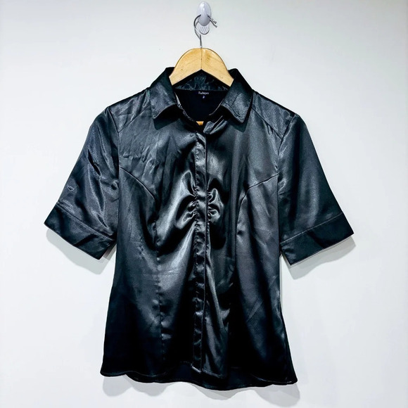 REITMANS Charcoal satin shirt with short sleeves - Picture 1 of 6
